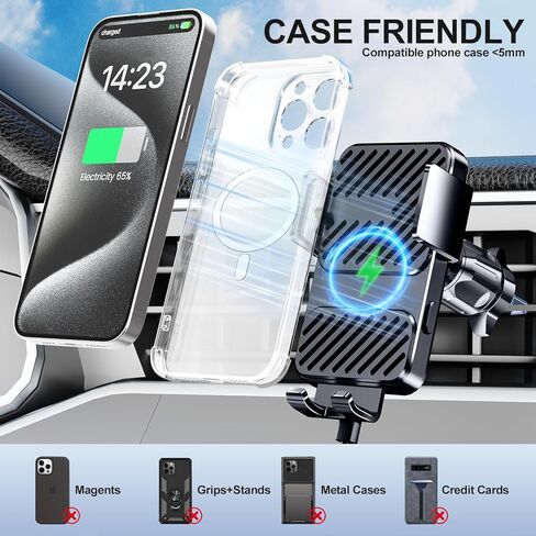for Magsafe Car Mount [Military Grade Powerful Magnetic] Hands Free Adjustable for Magsafe Car Mount Vent Universal Magnetic Phone Holder for Car Fits iPhone 15 14 13 12 Mini Plus Pro Max All in Saudi Arabia
