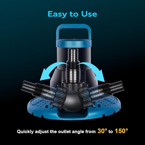 TONGCHANT 1/2HP Swimming Pool Cover Pump Automatic On Off with 25FT Power Cord and 3/4" Hose Fitting, 3200GPH Sump Pump for Inground/Above Ground Pool Cover, Hot-Tub and Rooftop Drainage, UL Listed in Kuwait