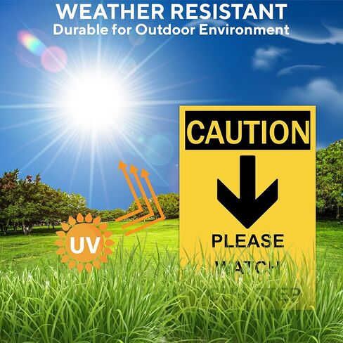 Caution Please Watch Your Step Sign - Rust Free, Caution Warning Signs for Outside, Home and Business - UV Protected, Waterproof and Easy to Install - 2 Pre-drilled Holes in Saudi Arabia