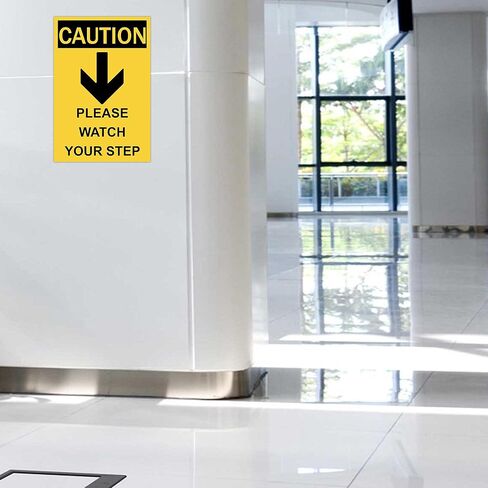 Caution Please Watch Your Step Sign - Rust Free, Caution Warning Signs for Outside, Home and Business - UV Protected, Waterproof and Easy to Install - 2 Pre-drilled Holes in Saudi Arabia