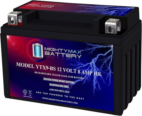 بطارية مايتي ماكس YTX9-BS بديلة لهوندا VT600C CD Shadow Deluxe، VLX 600CC 88-'03 in Saudi Arabia