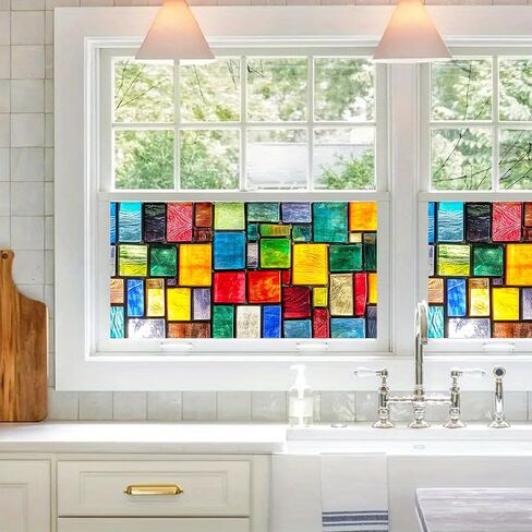 فيلم الخصوصية لنافذة الذهب الماسي مقاس 39.3 × 17.7 بوصة، لاصق ثابت من الزجاج الملون للنوافذ، حاجز للأشعة فوق البنفسجية، ملصق زجاجي بلوري، لون النافذة للوحة باب الحمام in Kuwait