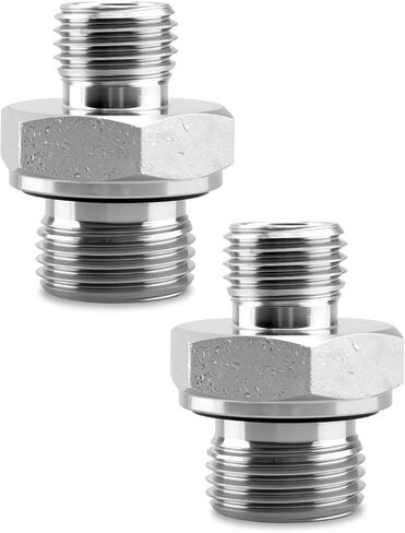 14H to 18ED Fitting Adapters Fit for Various Metric Thread External Cone/British Pipe Fittings, Hydraulic Hose Pipe Thread Connector, Hard Steel 2pcs in Saudi Arabia