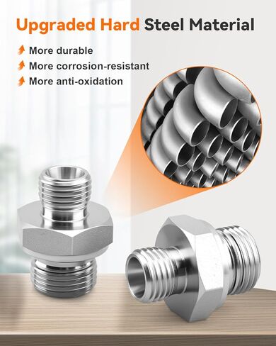 14H to 18ED Fitting Adapters Fit for Various Metric Thread External Cone/British Pipe Fittings, Hydraulic Hose Pipe Thread Connector, Hard Steel 2pcs in Saudi Arabia