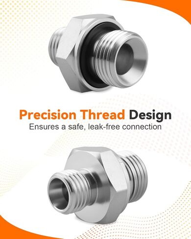 14H to 18ED Fitting Adapters Fit for Various Metric Thread External Cone/British Pipe Fittings, Hydraulic Hose Pipe Thread Connector, Hard Steel 2pcs in Saudi Arabia