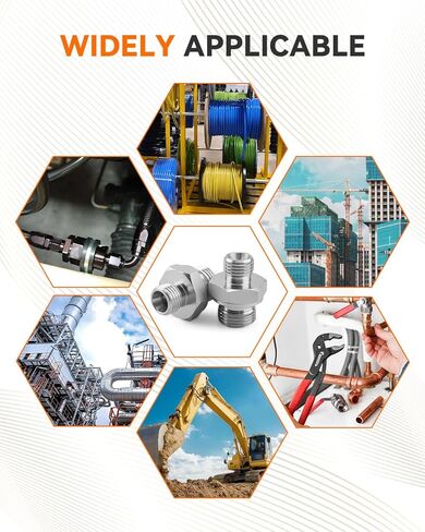 14H to 18ED Fitting Adapters Fit for Various Metric Thread External Cone/British Pipe Fittings, Hydraulic Hose Pipe Thread Connector, Hard Steel 2pcs in Saudi Arabia