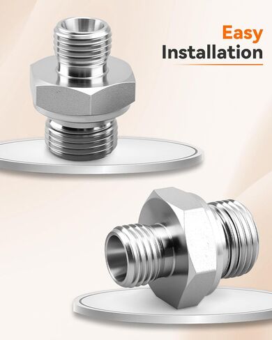 14H to 18ED Fitting Adapters Fit for Various Metric Thread External Cone/British Pipe Fittings, Hydraulic Hose Pipe Thread Connector, Hard Steel 2pcs in Saudi Arabia