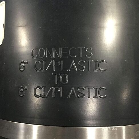 Fernco 1056-66 Flexible PVC Coupling with Stainless Steel Clamps, 6" to 6" Connection, Black in Saudi Arabia