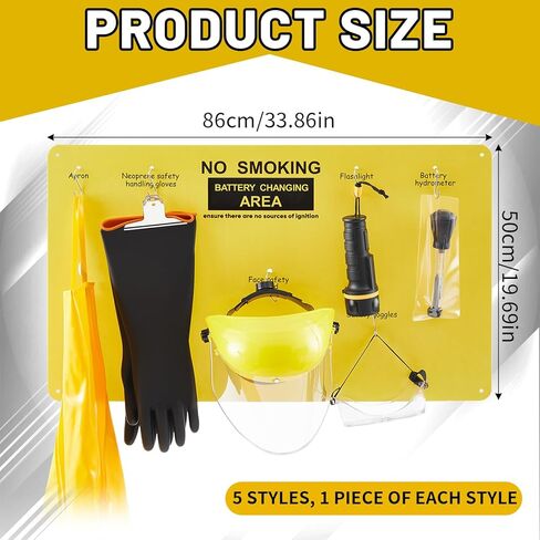 7 Pcs Complete Forklift Battery Protective Handling PPE Kit, PPE Equipment for Lift Battery Water Handling, Propane Tasks, Warehouse Safety Gear Storage in Saudi Arabia