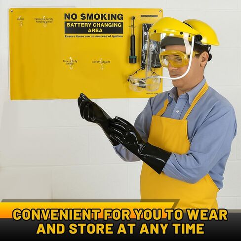 7 Pcs Complete Forklift Battery Protective Handling PPE Kit, PPE Equipment for Lift Battery Water Handling, Propane Tasks, Warehouse Safety Gear Storage in Saudi Arabia