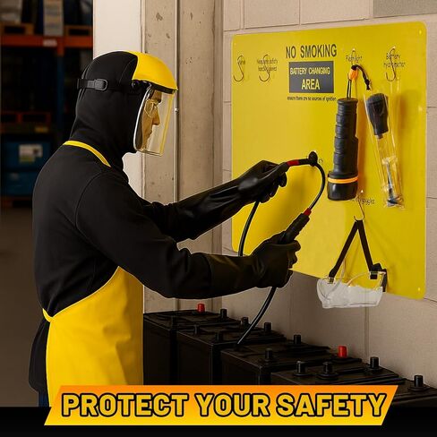 7 Pcs Complete Forklift Battery Protective Handling PPE Kit, PPE Equipment for Lift Battery Water Handling, Propane Tasks, Warehouse Safety Gear Storage in Saudi Arabia