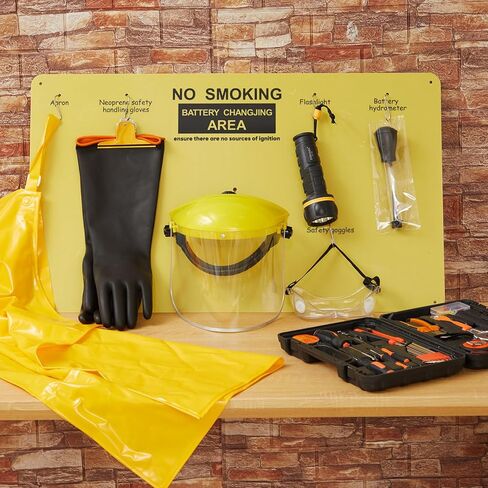 7 Pcs Complete Forklift Battery Protective Handling PPE Kit, PPE Equipment for Lift Battery Water Handling, Propane Tasks, Warehouse Safety Gear Storage in Saudi Arabia