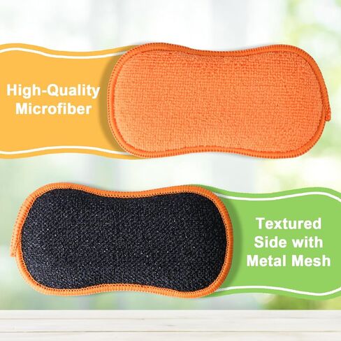 GLIMGLINT 12Pack Dish Sponges Kitchen, Non-Scratch Microfiber Sponges for Cleaning, Reusable Dish Sponge for Dishes, Pots and Pans (Multicolor) in Saudi Arabia