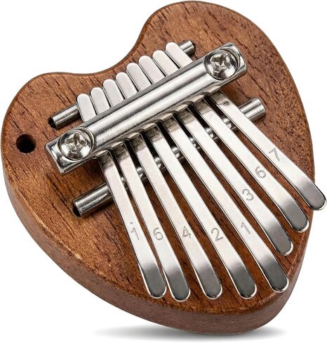 8 Key Kalimba Portable Mini Thumb Piano Wooden Kalimbas Small Hand Musical Instruments Gifts for Music Lovers (Water Drop-7X5CM) in Saudi Arabia