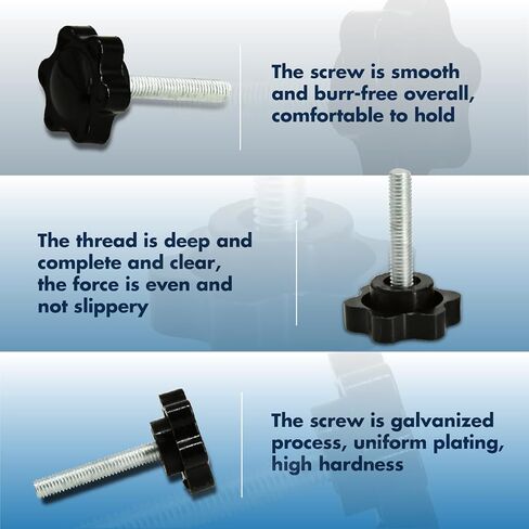 JUNCHEN M8 Clamping Screw Knob,27pcs Thread Star Knob，Plastic Hex Shaped Clamping Knob Handle Hand Tightening Screw for Umbrella Base Replacement in Kuwait