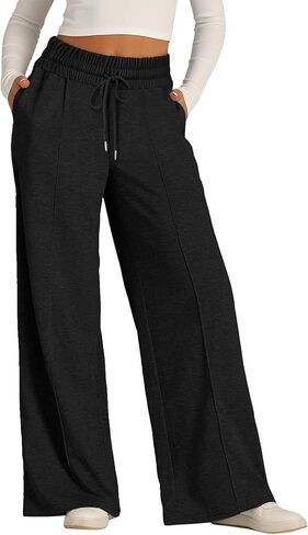 Womens Wide Leg Sweatpants High Waisted Drawstring Sweatpant Baggy Pants Athletic Joggers with Pockets in Saudi Arabia