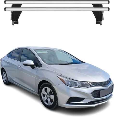 OMAC Roof Rack Cross Bars for Chevrolet Cruze Sedan HB 2016-2019 Lockable 110Lbs Steel Black 2Pcs fits Cargo Carriers Kayak Canoe Bike Snowboard in Saudi Arabia