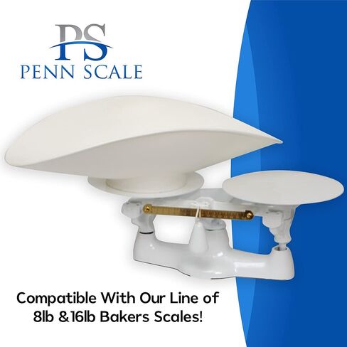 مغرفة ميزان الخبازين البلاستيكية المصنوعة في الولايات المتحدة الأمريكية من Penn Scale للوزن (11 بوصة × 21 بوصة × 6 بوصة) - مغرفة ذات قدم بيضاء مصنوعة من البلاستيك الآمن على الأغذية in Saudi Arabia
