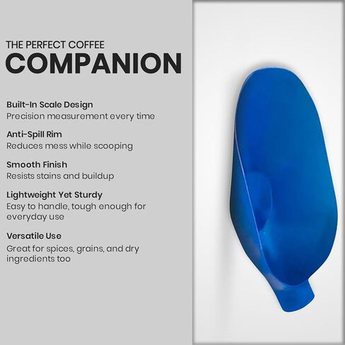 مغرفة مقياس الفول مقاس 16.85 بوصة من راتلوير - أداة قياس ومغرفة حبوب القهوة الدقيقة المتينة لصانعي القهوة في المطبخ المنزلي أو الاستخدام التجاري (أزرق) in Kuwait