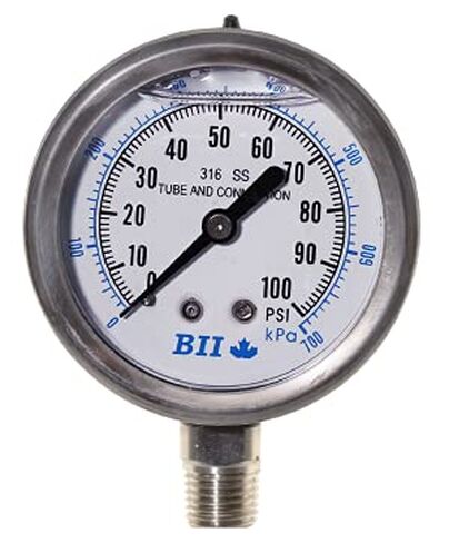 304 Stainless Steel Pressure Gauge - 2" Diameter in Kuwait