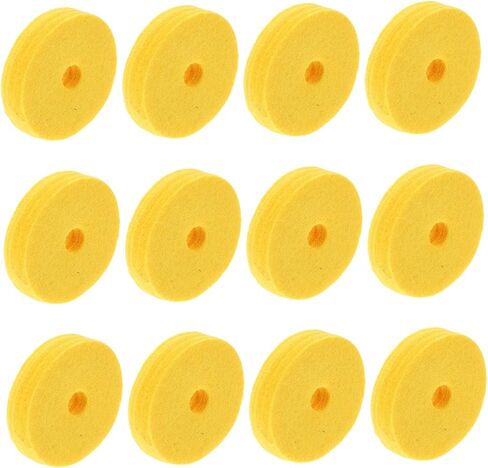 Generic 12pcs Yellow Cymbal Stand Felt Washers Thick Felt Pads Cushion Noise Control Drum Set Accessories for Improved Sound and Cymbal Protection in Saudi Arabia