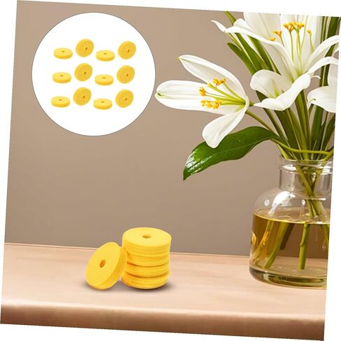 Generic 12pcs Yellow Cymbal Stand Felt Washers Thick Felt Pads Cushion Noise Control Drum Set Accessories for Improved Sound and Cymbal Protection in Saudi Arabia