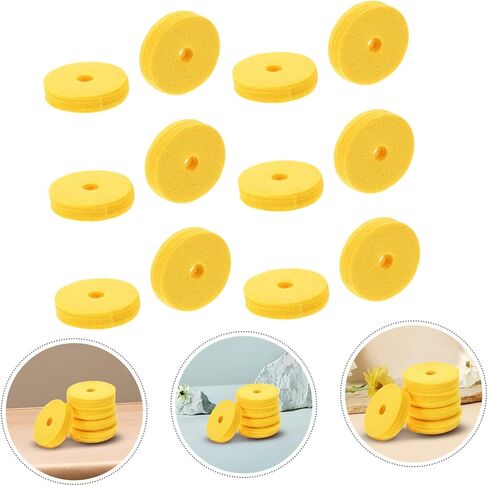 Generic 12pcs Yellow Cymbal Stand Felt Washers Thick Felt Pads Cushion Noise Control Drum Set Accessories for Improved Sound and Cymbal Protection in Saudi Arabia