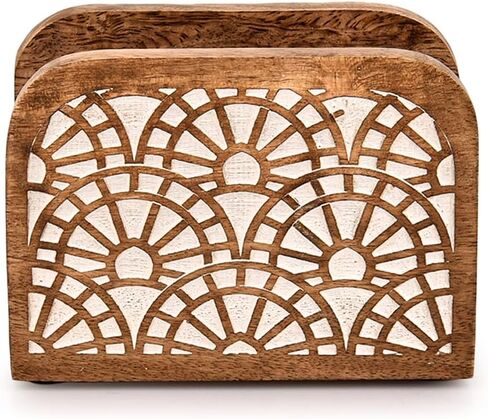 Napkin Holders Mango Wood Tabletop Freestanding Tissue Dispenser,Wooden Napkin Holder Dispenser For Tables Kitchen Office Accessories for Restaurants, Dining Home (5.5" X 2.5" X 4") in Kuwait