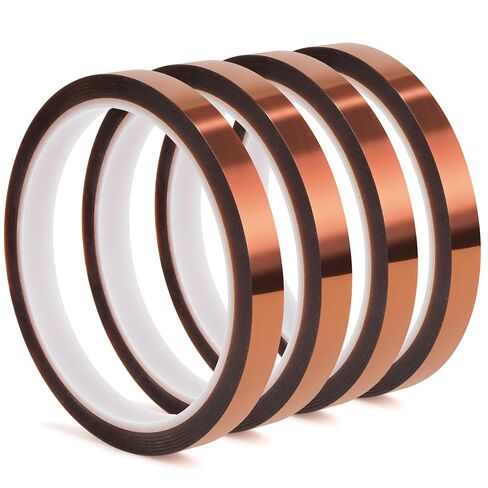 شريط حراري بوليميد فاخر 4 لفات من ROIBEAO للتسامي، شريط مقاوم للحرارة 10 مم × 33 م (108 قدم)، شريط نقل حرارة عالي الحرارة للضغط الحراري/الإخفاء/اللحام/الطابعة ثلاثية الأبعاد/لوحة الدائرة، بدون بقايا in Kuwait