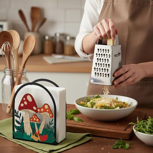 Mushroom Kitchen Decor, Metal Mushroom Napkin Holder, Nature Decor Mushroom Kitchen Accessories Paper Towel Holder, Tissue Holder for Mushroom Lovers, Rustic Farmhouse Decor in Kuwait