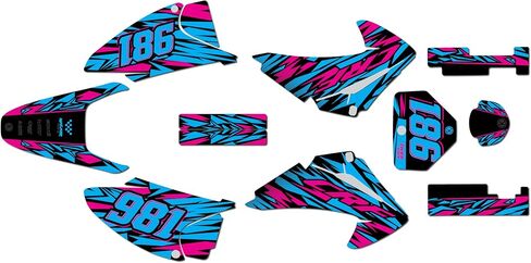 مجموعة الرسومات لـ Honda CRF 150F (2003-2007) سلسلة Twitch Red 09 Mil-Dirt Bike Custom Racing Deacals Kit ، in Kuwait