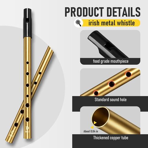 Irish Tin Whistle Key of D,Gold Sound Penny Whistle (1 Pack) in Saudi Arabia
