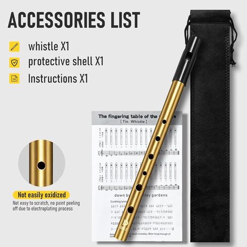 Irish Tin Whistle Key of D,Gold Sound Penny Whistle (1 Pack) in Saudi Arabia