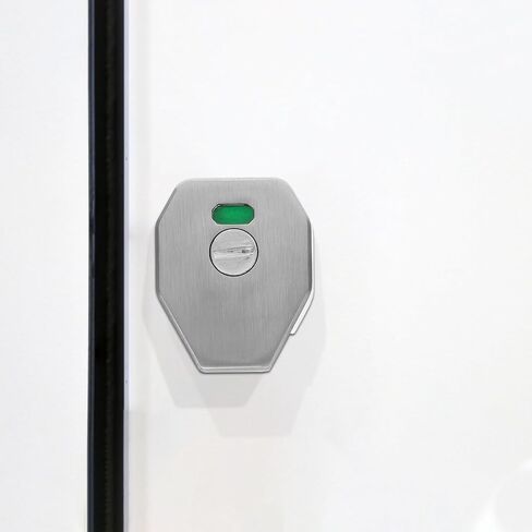 GANAZONO Stainless Steel Privacy Indicator Lock for Public Restroom Doors, Toilet Partition Latch Bolt with Occupied/Vacant Display, Heavy-Duty Bathroom Slide Lock for Commercial Use in Saudi Arabia