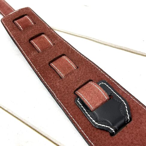 Walker & Williams LC-38 Hand Made Super Premium Leather Guitar Strap with Hand Tooled Spider And Soft Peccary Back For Acoustic, Electric, And Bass Guitars in Saudi Arabia