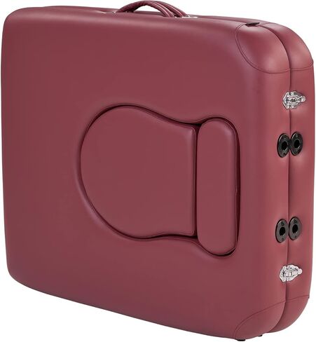 طاولة تدليك الحمل المحمولة إيفا مقاس 30 بوصة للعملاء من الإناث والأفراد الذين يعانون من السمنة المفرطة، سرير الوجه لصالون السبا للنساء الحوامل - متعدد الوظائف (عنابي) in Kuwait