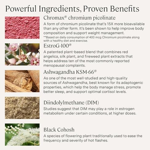 Stonehenge Health for Women Menopause Support for Peri + Menopause + Post - Mood, Energy, Stress, Hot Flashes, Night Sweats, Sleep & Cortisol, Chromax Chromium, Vitamin D3, KSM-66 Ashwagandha (3 Pack) in Kuwait