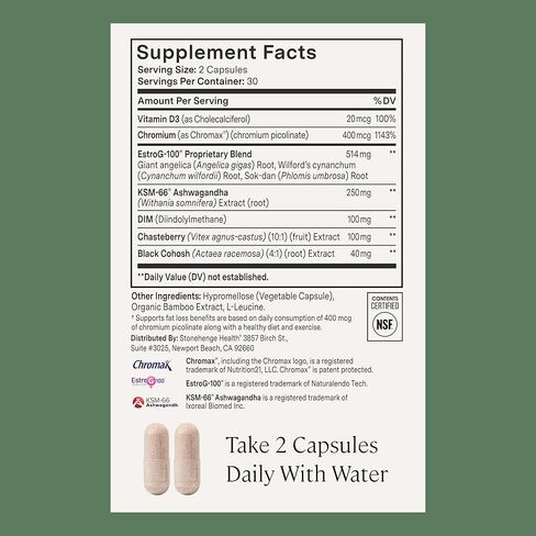 Stonehenge Health for Women Menopause Support for Peri + Menopause + Post - Mood, Energy, Stress, Hot Flashes, Night Sweats, Sleep & Cortisol, Chromax Chromium, Vitamin D3, KSM-66 Ashwagandha (3 Pack) in Kuwait