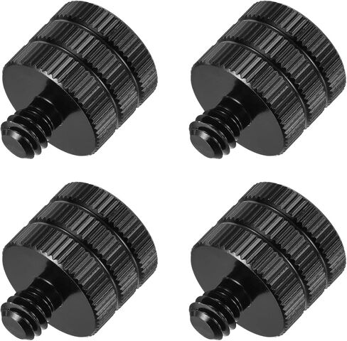 MECCANIXITY Mic Stand Adapter Female M8 to M6 Male Aluminum Alloy Mic Screw Adapter for Microphone Tripod Stand Black 4 Pcs in Saudi Arabia