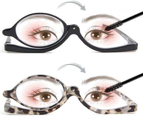2 Pairs Makeup Reading Glasses for Women, Magnifying Flip Down Cosmetic Readers, Make Up Glasses with Spring Hinge in Kuwait