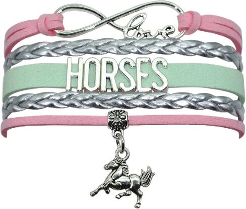 Horse Bracelet - Infinity Love Charm Bracelet Gifts For Women, Men, Horse Lover, Rider, Horseman, Equestrian Sport Jewelry Bulk in Saudi Arabia