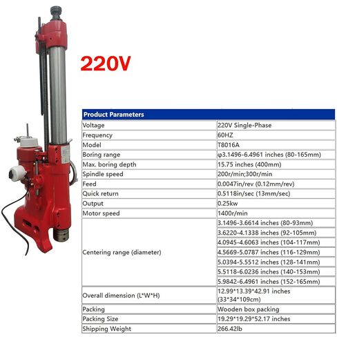 Cylinder Boring Machine 220V Professional Mechanical Engine Repair Equipment Boring Range 3.15-6.5in Max Depth 15.75in Cylinder Honing Machine for Car Motorcycle in Kuwait