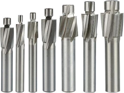 Counterbore Cutter 4 Flute Counterbore End Mill M3-M20 CNC Router Bit 1-8Pcs Set Slotting Tool Countersink Mill Machine Milling Tool(FG M5-5.2xx9.5x8x6) in Saudi Arabia
