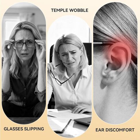 Upgraded Glasses Ear Cushion - Soft Knitted Cotton, Non-Slip Plush Elastic Eyeglass Temple Sleeves, Relieves Ear Soreness, Glasses Grips Provide All-Day Comfort for Most Eyeglasses (3 Pairs) in Saudi Arabia