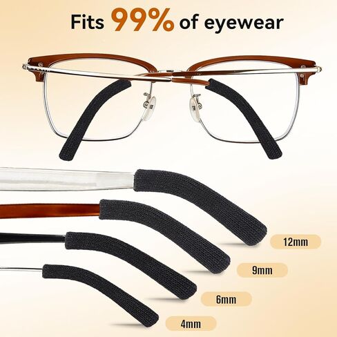 Upgraded Glasses Ear Cushion - Soft Knitted Cotton, Non-Slip Plush Elastic Eyeglass Temple Sleeves, Relieves Ear Soreness, Glasses Grips Provide All-Day Comfort for Most Eyeglasses (3 Pairs) in Saudi Arabia
