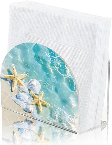 Flowers Napkin Holder Acrylic Napkin Holders Classic U-shaped Design Tables Acrylic Serviette Organizer for Bars Cafes Kitchens Dinners Room Tables Parties Wedding Restaurants Houses Office in Kuwait