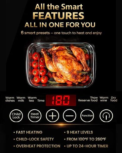 صينية تسخين كهربائية كبيرة جدًا مقاس 32 × 18 بوصة لتدفئة الطعام مع حقيبة تخزين، 9 أوضاع لدرجة الحرارة، أطباق للبوفيه، سخان طعام للحفلات، وسادات ساخنة للمطبخ، إعداد دافئ مخصص 450 وات، حافة ذهبية in Kuwait