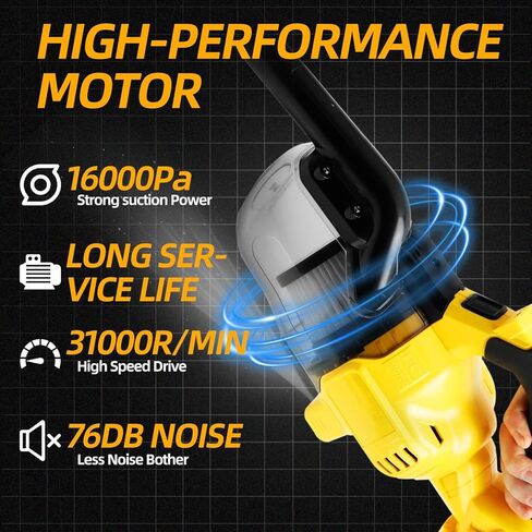 مكنسة كهربائية محمولة لاسلكية CVC010B، 31000 دورة في الدقيقة، مكنسة كهربائية مع فلتر HEPA للمركبات وورش العمل وتنظيف المنزل، لا تتضمن بطارية أو شاحن (أداة عارية) in Kuwait