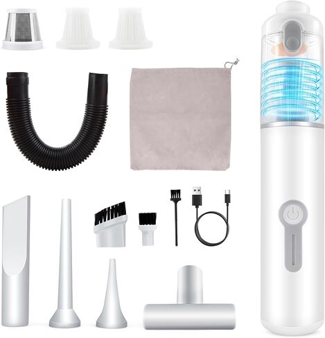 ULTREMA Car Vacuum Portable Cordless, 20000Pa Mini Vacuum Cleaner, 4-in-1 Compact Auto Duster & Air Pump with Type-C Fast Charge, 15 Attachments for Keyboard, Desk and Pet Hair in Kuwait