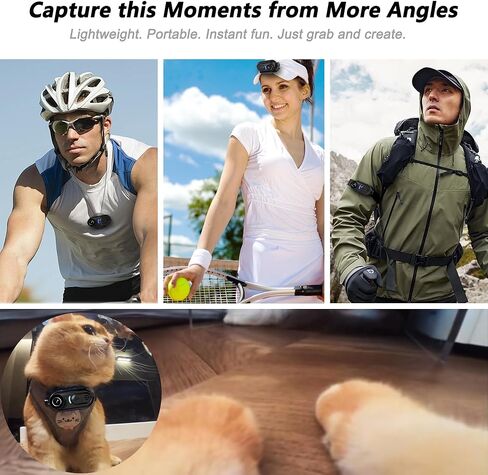 4K Mini Body Camera, 64GB Wearable Cam with Six-Axis Gyro Stabilization, Hands Free Portable for Security, Travel, Work, Lectures, Pet Walking in Saudi Arabia